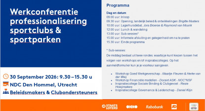 Werkconferentie professionalisering sportclubs & sportparken